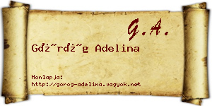 Görög Adelina névjegykártya